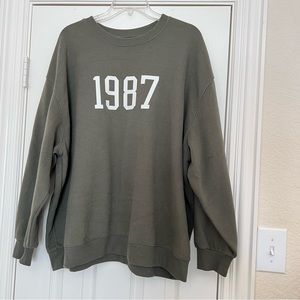 Wild Fable Dark Olive Green 1987 Crewneck Sweatshirt XXL
